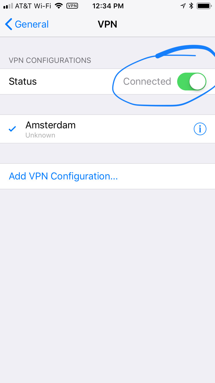 Iphone vpn start