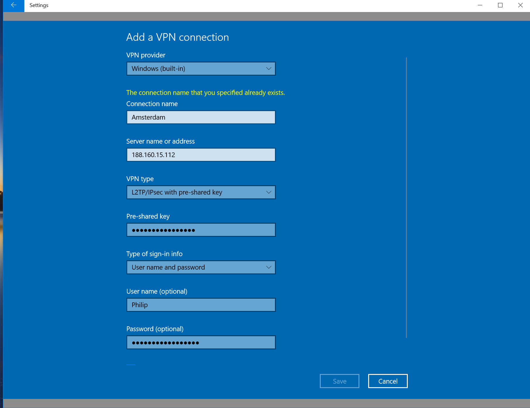 Windows vpn inputs